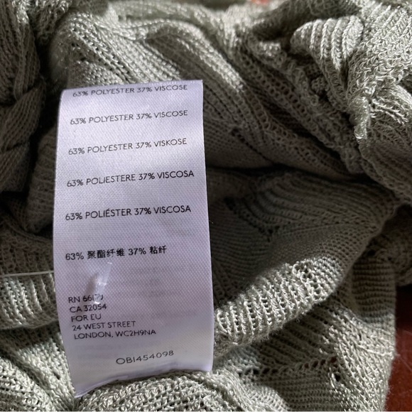 Brand NWOT Free People beige crochet cardigan bell sleeves, size M - Picture 9 of 10